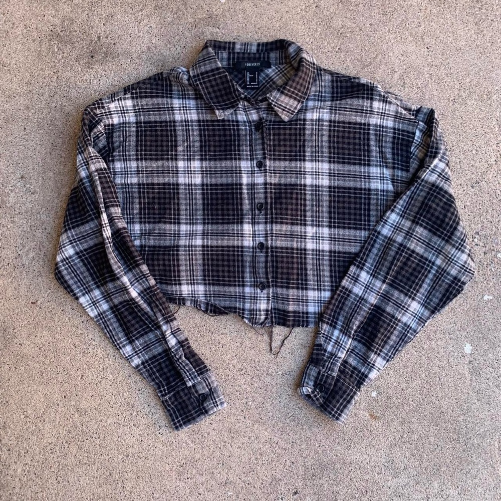 Cropped Plaid Flannel
